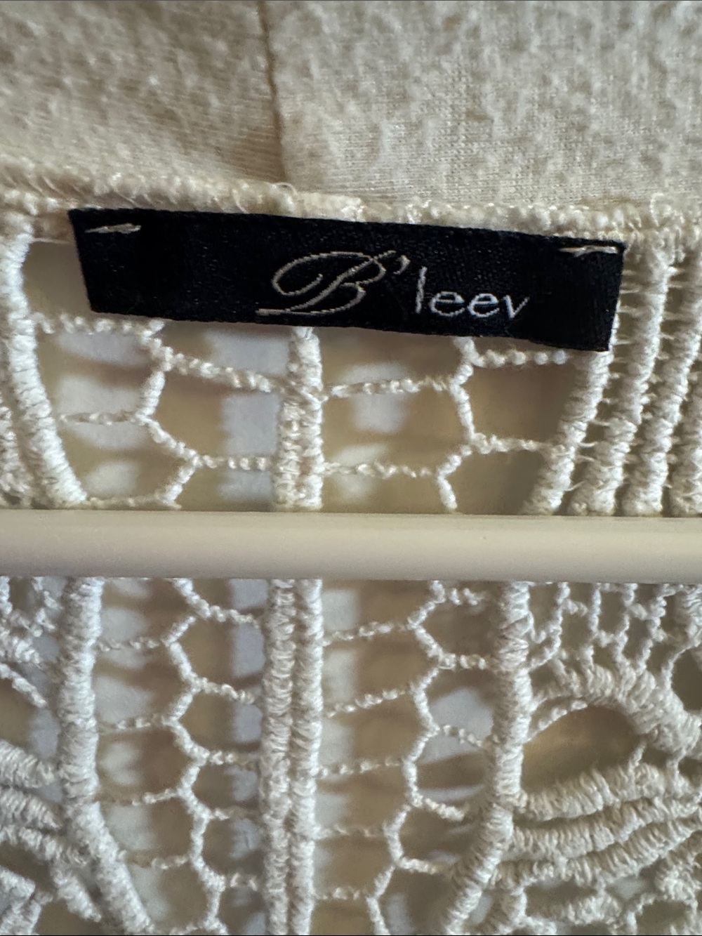Crochet Back Detail Cream Women’s Top - Picture 6 of 6